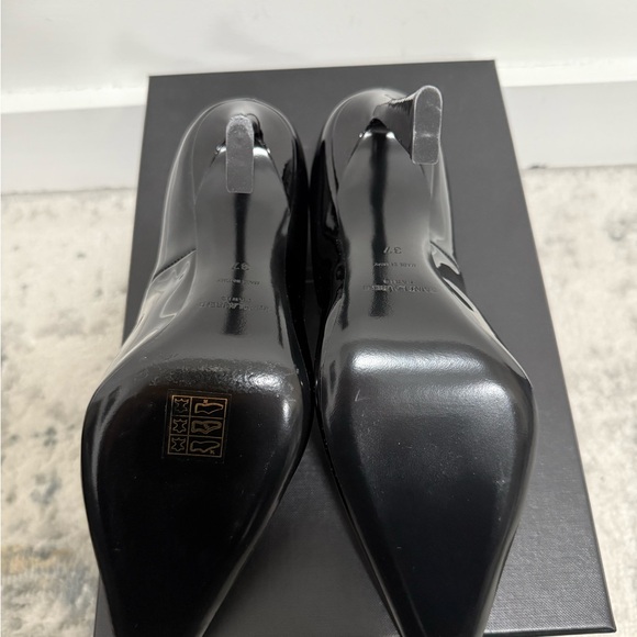 Saint Laurent Silvana Heels with Gold Chain Detail - Picture 6 of 7